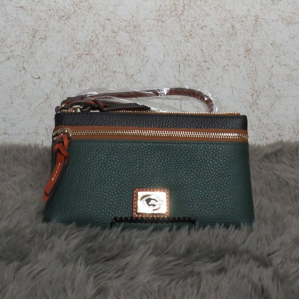Dooney & Bourke NFL Green Bay Double Zip Wristlet (Forest)